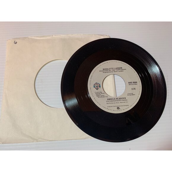Vintage Nicolette Larson 45 RPM Vinyl Record "Lotta Love" & "Angels Rejoiced" Wa - Picture 1 of 5